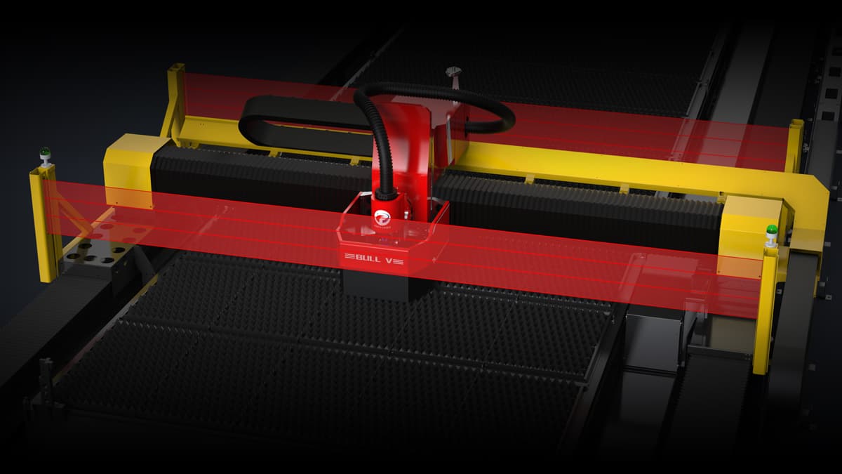 BULL V 超大幅面雷射切割機 - 標配安全光柵，抗干擾強